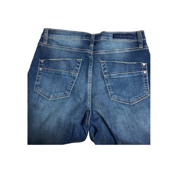 Rock & Republic Blue Kashmiere Jeans with Distressed Vintage Look - Picture 8 of 12